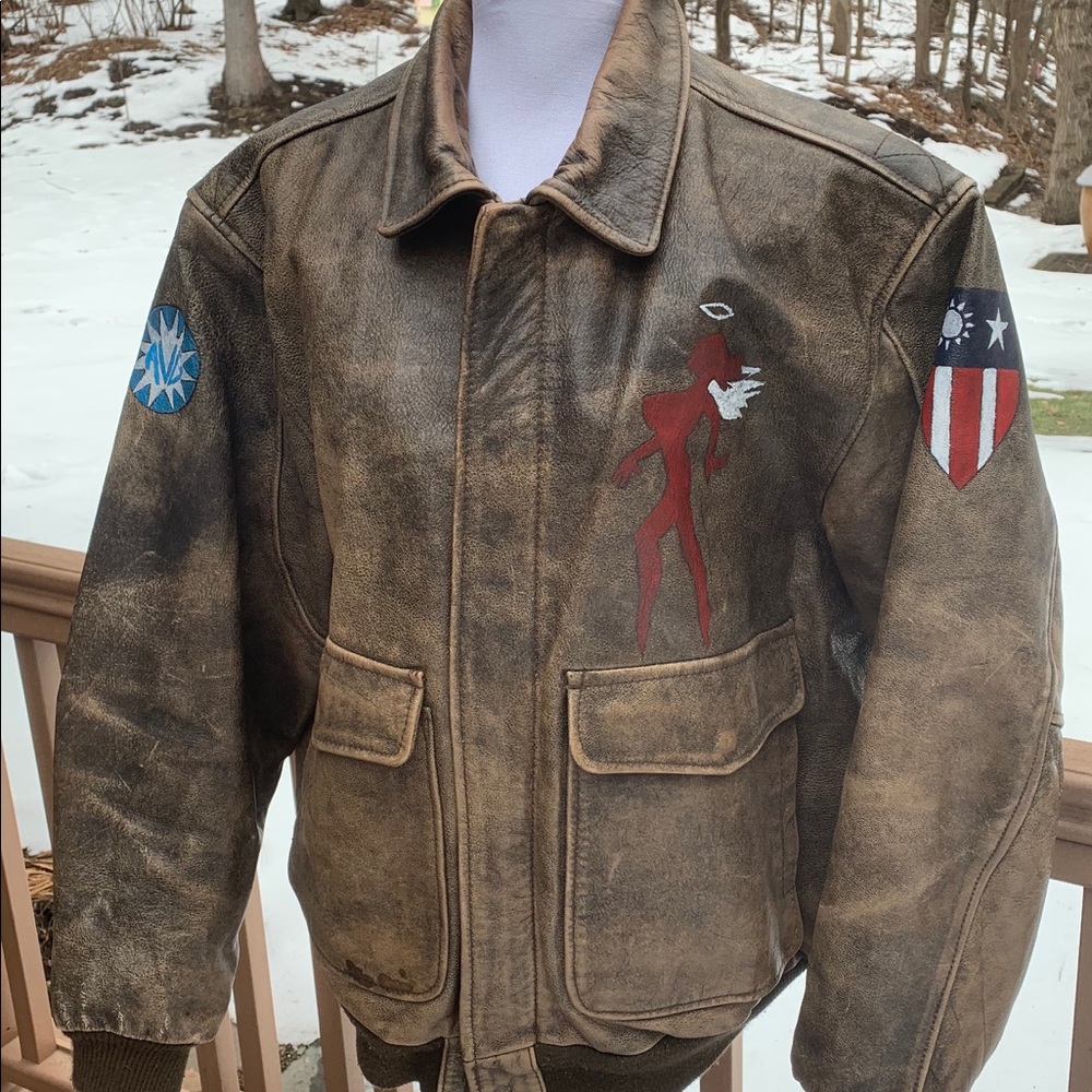 Painted Flying Tigers A2 Leather Jacket WWII